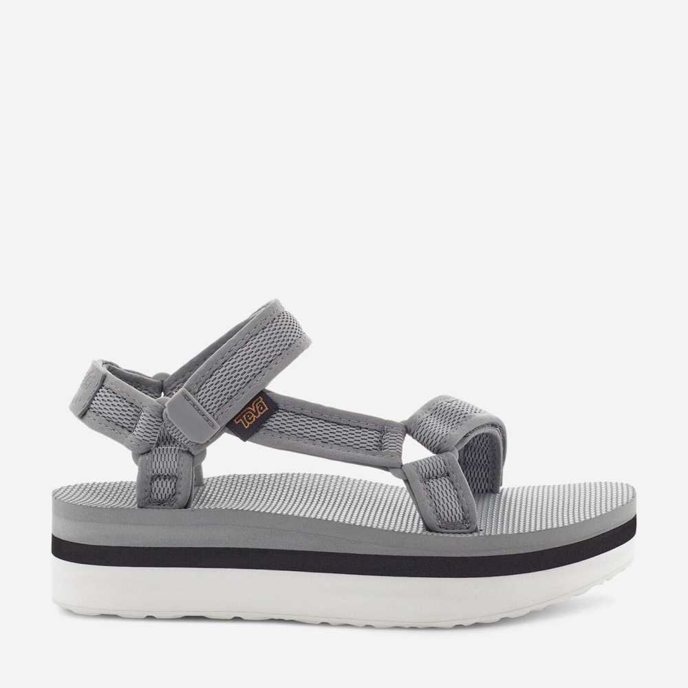 Teva Flatform Universal Mesh Print - Women's Teva Sandals - Grey | India (MYGC05274)